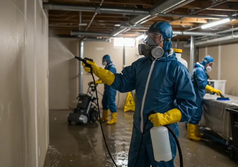 Basement Sanitization and Antimicrobial Treatment process in Spurgeon, TN