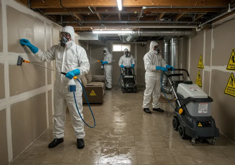 Basement Moisture Removal and Structural Drying process in Spurgeon, TN